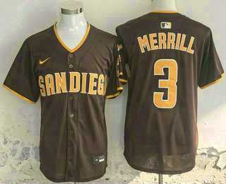 Men%27s San Diego Padres #3 Jackson Merrill Brown Limited Stitched Jersey->pittsburgh pirates->MLB Jersey